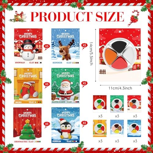 Capoda 18 Set Christmas DIY Craft Kit Christmas Air Dry Clay Kit - Image 2