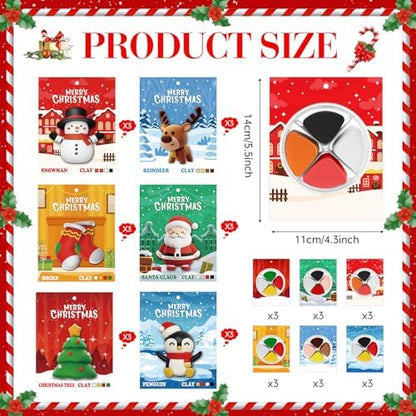 Capoda 18 Set Christmas DIY Craft Kit Christmas Air Dry Clay Kit - Image 2