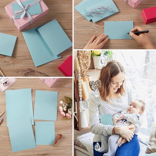 50 Pack Blank Folded Cardstock Cards, Light Blue, 4x6 - Image 7