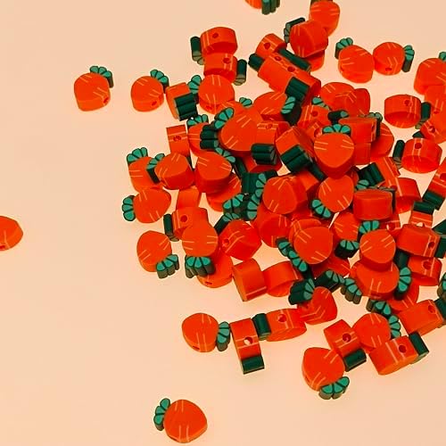 100pcs Carrot Polymer Clay 10mm Spacer Beads for Women Jewelry Making DIY Bracelet Necklace Hair Clip Easter Favor (Carrot) - Image 5