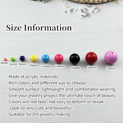 700pcs Acrylic Round Beads for Crafts 6mm Resin Candy Color Spacer Beads with Hole for Jewelry Making Sewing Crafts Decoration Necklaces Bracelets Earrings Supplies(Light Mix Colors) - Image 3