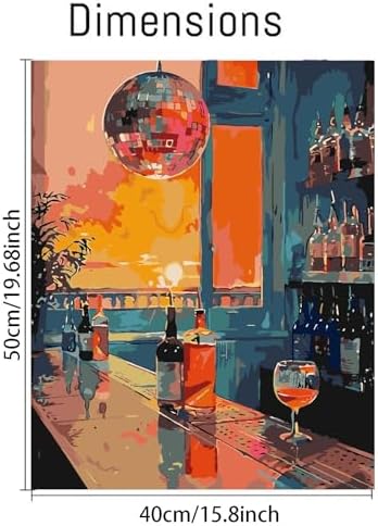 Paint by Numbers Kit for Adults,Vintage Cocktail Adult Paint by Number Kits on Canvas Without Frame,DIY Acrylic Paint Kit Arts and Crafts for Adults,Easy Paint for Canvas Painting for Decor 16x20inch - Image 2