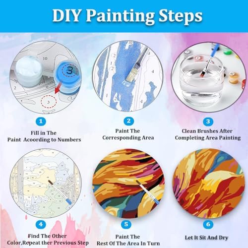 Artunion Framed Paint by Numbers Kit for Adults Beginners & Kids Ages 8-12,Blossom Flower Paint by Number with Frame, Floral Paint by Numbers Kit on Canvas 10 * 10 Inch Without Easel - Image 6
