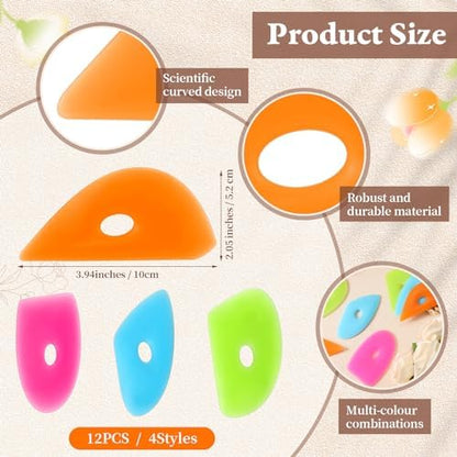 Sherr 12 Pcs Pottery Ribs Rubber Clay Tool, Charming Style, Bright Color - Image 2