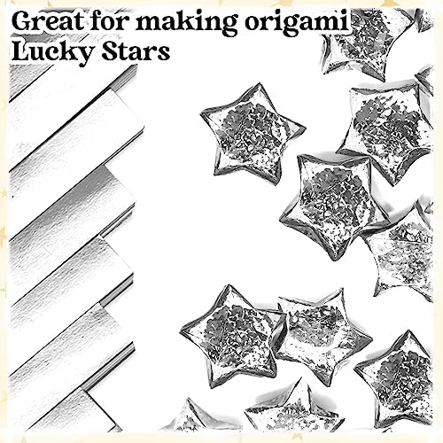 Kigeli 1000 Sheets Origami Star Paper Strips,Silver,Solid Style - Image 7