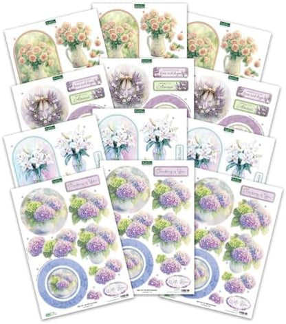 Katy Sue Designs Thinking of You 3D Die Cut Decoupage Collection for Card Making Supplies. Contains 12 Sheets of Katy Sue Die Cut Decoupage Featuring Lavender, Lillies, Hydrangea, and Roses - Image 3