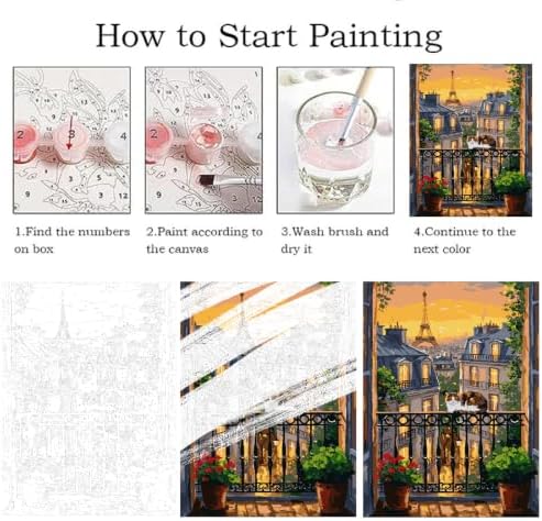 ZRIZQ Paint by Numbers Kit for Adults Beginner,City Scape,16x20 - Image 4