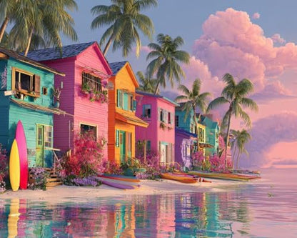 TELMOXA Beach Paint by Numbers Kit for Adults, 16x20 in by Unknown