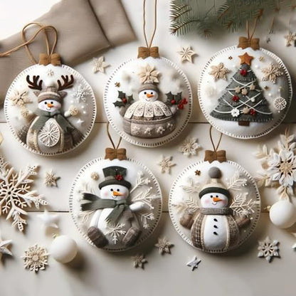 DIY Christmas Felt Patch Kit, Felt Christmas Ornaments, Craft Set with Pre-Cut Felts Sheets, Holiday Craft Kit for Family Fun, Beginner-Friendly, Handmade Xmas Decorations for Tree & Home (#C) - Image 6