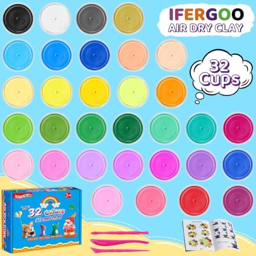 ifergoo Air Dry Clay Kit - 32 Colors Magic Foam Modeling Clay for Kids - Image 3