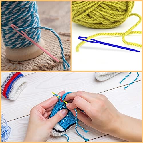 LoveInUSA 100PCS Yarn Needles for Kids & Beginners, 2.7inch Large Eye Plastic Knitting Sewing Needles for Crochet, Weaving, Tapestry, Christmas Craft Gifts, DIY Sewing Handmade Crafts - Image 5
