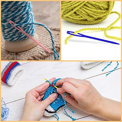 LoveInUSA 100PCS Yarn Needles for Kids & Beginners, 2.7inch Large Eye Plastic Knitting Sewing Needles for Crochet, Weaving, Tapestry, Christmas Craft Gifts, DIY Sewing Handmade Crafts - Image 5