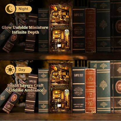 CRIOLPO Book Nook Kits for Adults DIY Doll House Kit with LED Lights - Image 3
