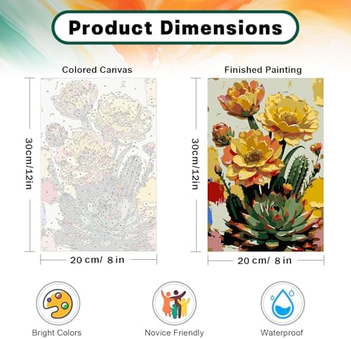 Framed Paint by Numbers Kit for Adults Beginner & Kids Ages 8-12, Flowers Plant Paint by Numbers with frame, without Easel, DIY Acrylic Number Painting for Adults for Home Decor Gift 8 x 12 Inch - Image 4