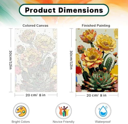 Framed Paint by Numbers Kit for Adults Beginner & Kids Ages 8-12, Flowers Plant Paint by Numbers with frame, without Easel, DIY Acrylic Number Painting for Adults for Home Decor Gift 8 x 12 Inch - Image 4