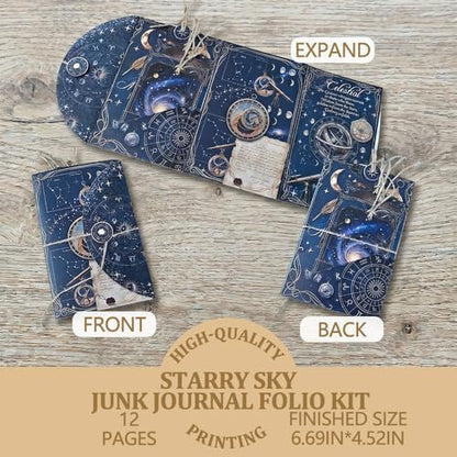 XINPOCUT Amethyst Junk Journal Folio Kit,Folio Booklet Craft Kit, Junk Journal Kit, Scrapbooking Supplies, Journaling Decor, Mini Folio Writer Folder Project, Arts & Crafts Gifts - Image 2