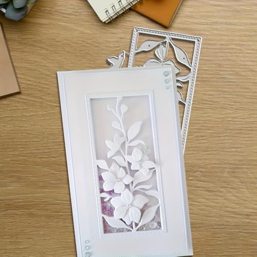 Lapoo Flowers Cutting Die for Scrapbooking - Durable Metal Cutting Die for DIY Scrapbook Photo Album Decorative Paper Card, Metal Card Making Supplies (Floral Border 4.9 x 3.4 in) - Image 3