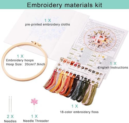 Harimau Letter Pattern P Embroidery Kit for Adult Beginners, Complete Starter Pack with 1 Hoop, Needles, Instruction Guide & Embroidery Stitch Video Tutorials - Image 2