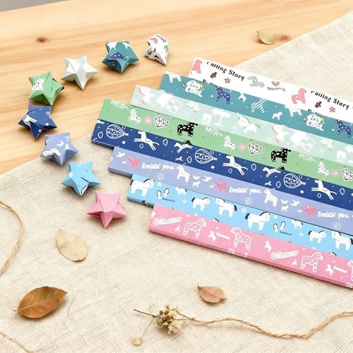 2160 Sheets Origami Star Paper Strips with 4 Different Designs, Origami Star Paper Strips Lucky Star for DIY Arts Crafting, Handicrafts (32 Color) - Image 2