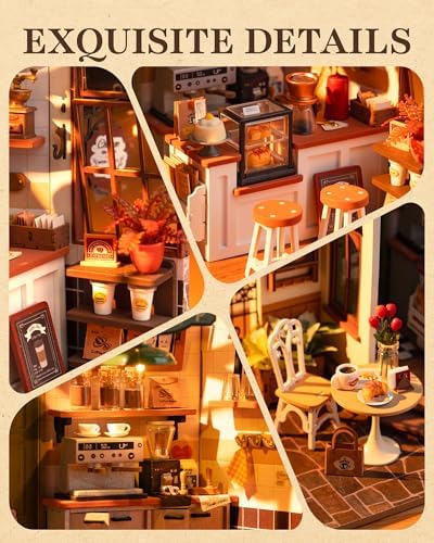 Rolife Coffee Shop DIY Miniature House Kit with LED Light - Image 4