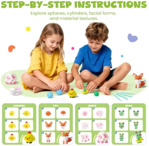 JUPITEARTH Air Dry Clay for Kids,12 Animals Theme Party Modeling Clay Set - Image 5