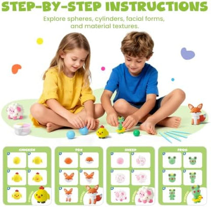 JUPITEARTH Air Dry Clay for Kids,12 Animals Theme Party Modeling Clay Set - Image 5