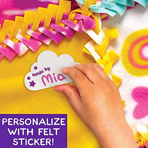 Made By Me Easy-to-Knot Quilt Making by Horizon Group USA, Create a 59” x 39” Fleece Quilt, No Cutting or Sewing Necessary, Includes 20 Fabric Squares & Felt Embellishments, Learn 4 Ways to Knot - Image 4