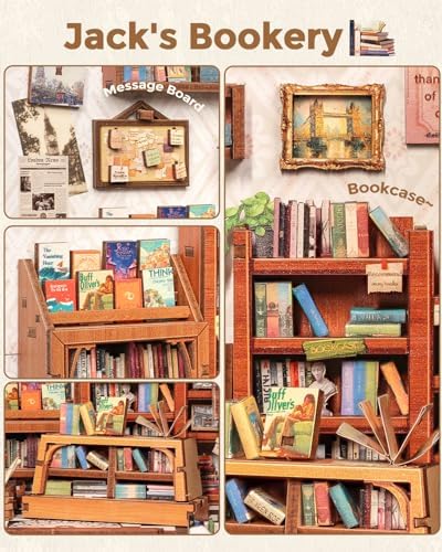 CUTEBEE Book Nook Kit, DIY Miniature House Dollhouse Kit for Adults - Image 4