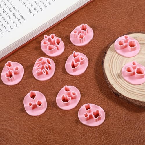 JJUNW 10 Pcs Mini Polymer Clay Cutters, Floral Leaf Shapes Polymer Clay Molds Polymer Clay Earring Cutters, Polymer Clay Kit for DIY Tools Jewelry Earrings Making - Image 6