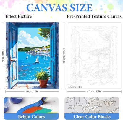 ZRIZQ Landscape Paint by Numbers Kit for Adults Beginner,Scenery,16x20 - Image 2