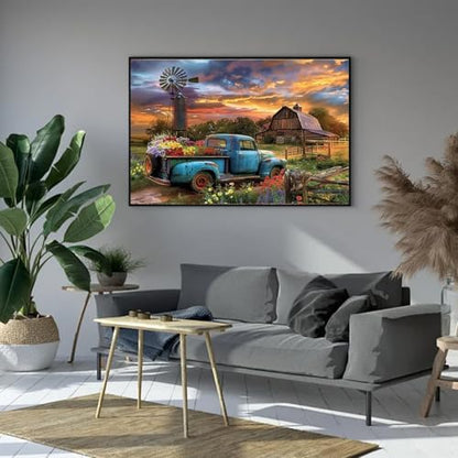 Farmhouse Truck Flower Paint by Numbers Kit for Adults Canvas,Frameworkless - Image 2