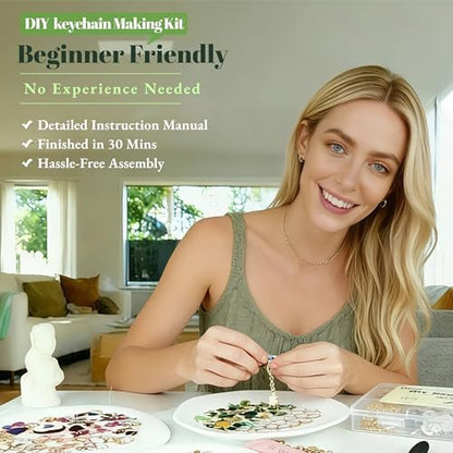 Kupor DIY Keychain Making Kit - Assorted Gold Enamel Charms, Storage Box, Instruction, 30-Min Quick Make, Bag Charms & Keychain Charms, Eco-Friendly, Craft Lovers, Ideal Gift for Any Festiva - Image 4