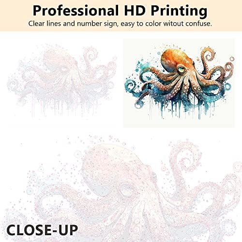 TUMOVO Adults Octopus Paint by Numbers, Colorful Marine Animal Painting, DIY Acrylic Painting Kit, Wall Decor, 16x20 Inch (Framed) - Image 2