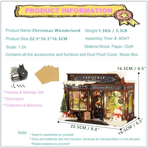 Roroom DIY Miniature House Kit, Festive Shop Dollhouse Kit - Image 3