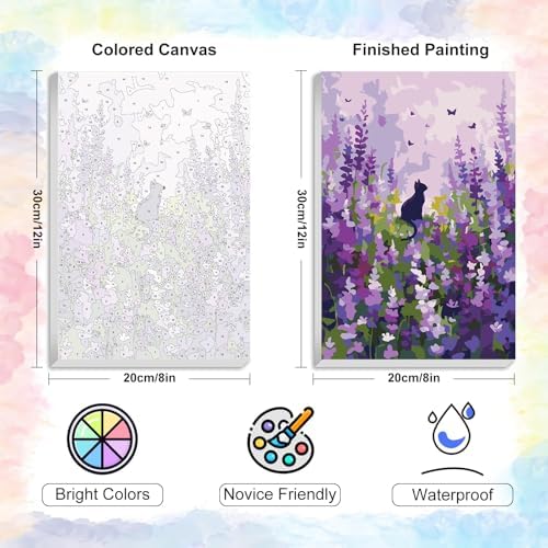Flowers Framed Paint by Numbers Kit for Adults Beginner & Kids Ages 8-12 - Image 3