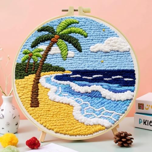 ZuoAnLF Punch Needle Kit for Beginners & Adults, DIY Easy Landscape Embroidery Set for Starter Art Craft, Punch Needle Project with Patterns, Tools, Yarns, Hoop, Instructions - Image 5