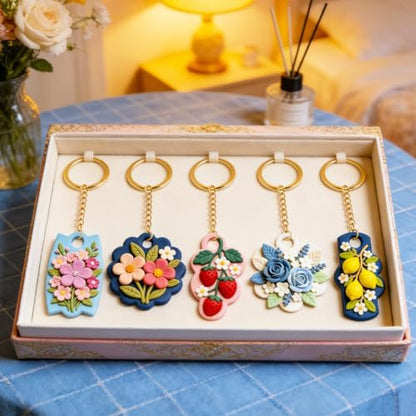 14Pcs Cute Polymer Clay Cutters Cute Ceramics Keychain Cutters for Flower Heart Polymer Pottery Key Ring Making - Image 5
