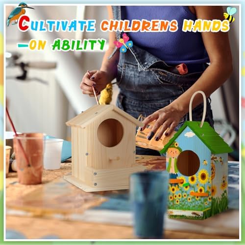 Juexica 4 Pack DIY Birdhouse Kits for Kids 8+ Build and Paint, Assorted - Image 6