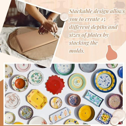 Sunnychicc 5 Pcs Rectangle Pottery Molds for Handbuilding,6.14-10.87 Inch - Image 4