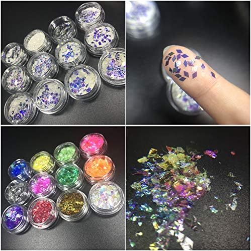 UV Curable Epoxy Resin Kit 5x30ML 12 Silicone Molds 72 Decorations Glitter Flowers Holographic Sequins Nacre Shells + Compact UV Lamp & Tweezers for Jewelry Making Pendants Earrings Bracelets Rings - Image 3
