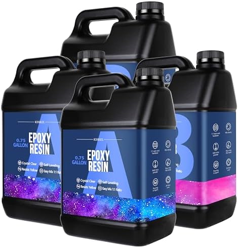 3Gallon Epoxy Resin Kit,Clear Resin No Yellowing No Bubble for Molds&Craft by KISREL