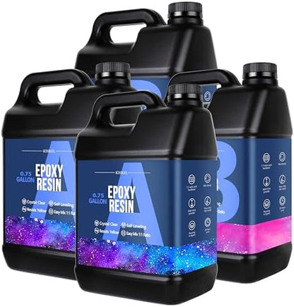 3Gallon Epoxy Resin Kit,Clear Resin No Yellowing No Bubble for Molds&Craft by KISREL