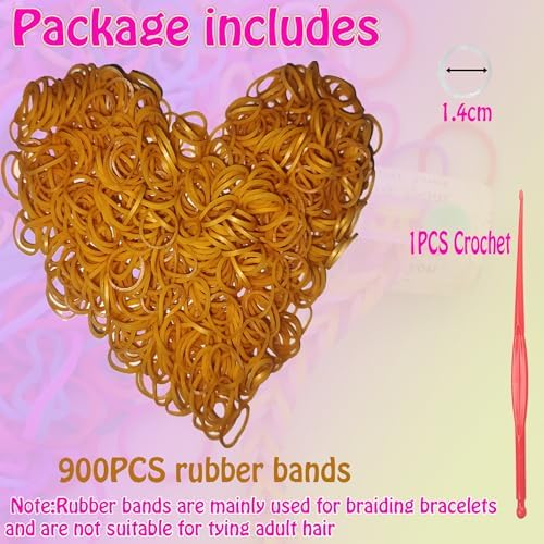 Loom Rubber Band Refill, Deep Yellow 900 Pcs. - Image 2