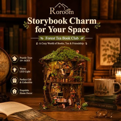 Roroom DIY Miniature House Kit, Woodland Treehouse Dollhouse Kit - Image 4