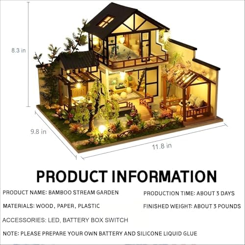 YSWOOD WORLD DIY Miniature House Kit for Adults, Mini House Kit with LED - Image 2