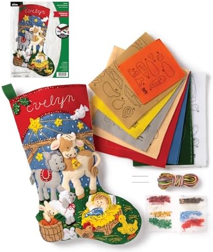 Bucilla Felt Applique 18" Stocking Making Kit, Christmas Nativity, Perfect for DIY Arts and Crafts, 89531E by Bucilla