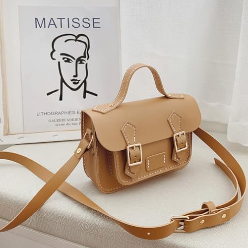 WADORN DIY Crossbody Bag Making Kits, PU Leather Shoulder Bag Sewing Set with Instruction Handmade Satchel Handbag Making Kit Purse Sewing Kit for Women Handicraft Gift, 7.1x2.8x4.7 Inch(Khaki) - Image 4