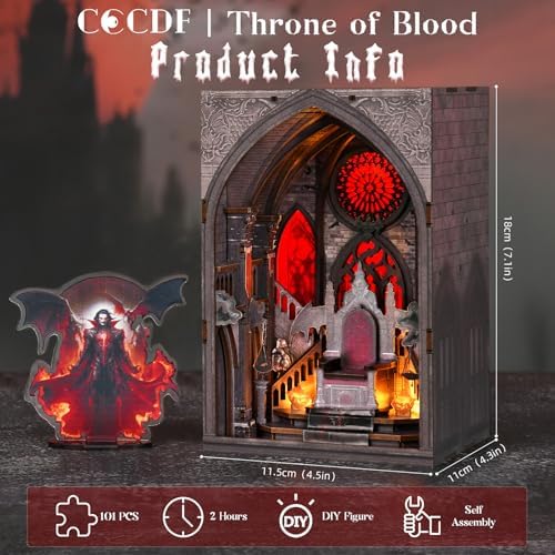 CCCDF Throne of Blood Book Nook Kit, Beginner DIY 3D Puzzle with LED - Image 2
