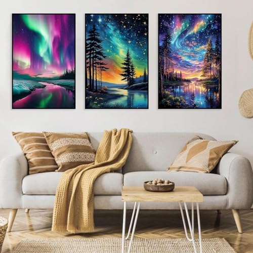 3 Pack Framed Paint by Numbers for Adult with Wooden Easel (8x12 inch) - Image 5
