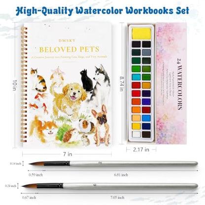 Watercolor Workbook 4 Pack,Water Colors Paint Adult Set for Beginner with Step by Step,Relaxing & Easy to Paint Water Coloring Book with 24 Colors,Perfect for Gifting to Creativity & Joy for Adults - Image 3